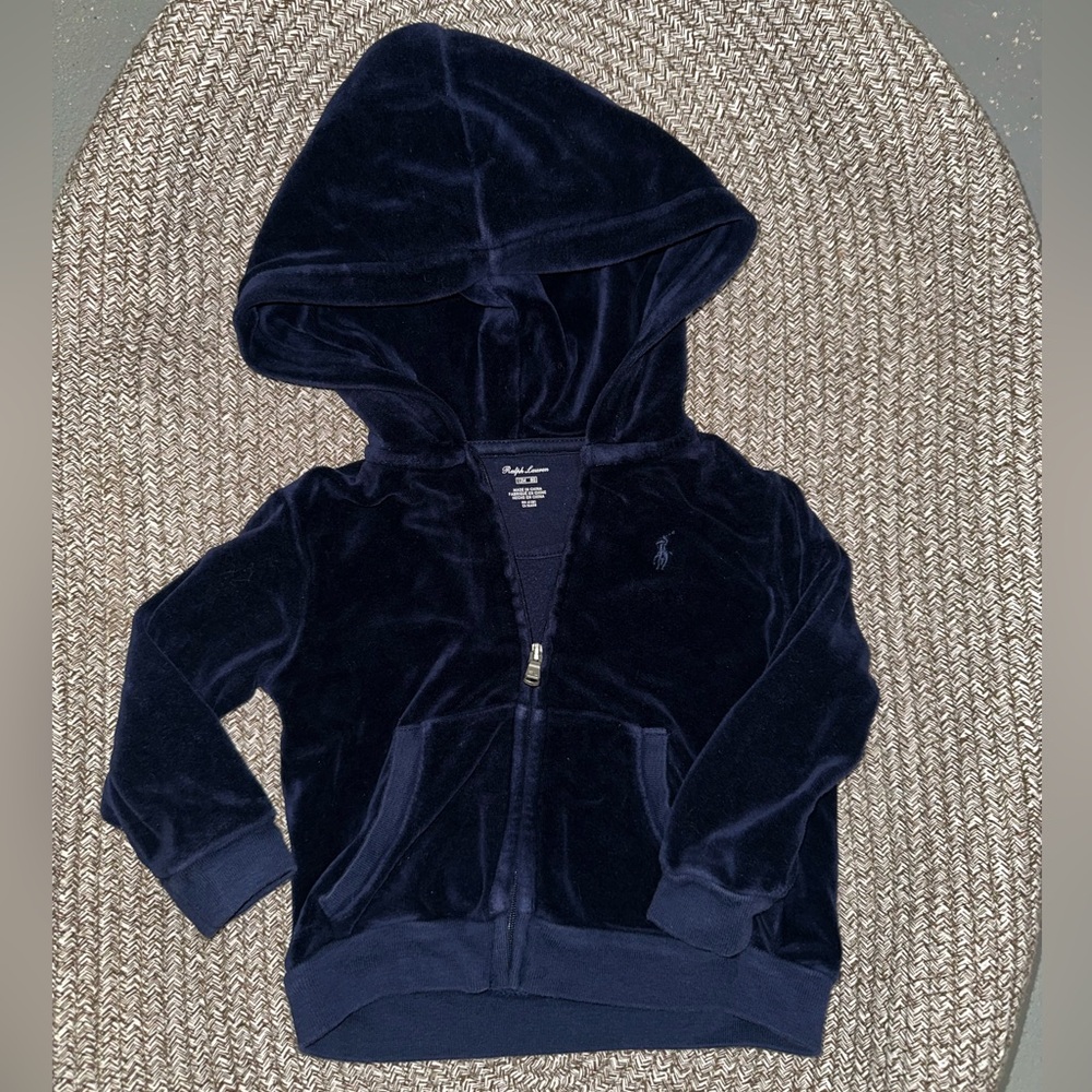 RALPH LAUREN VELVET NAVY FULL ZIP- Impeccable condition!